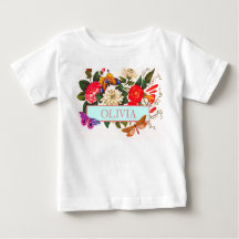 T-Shirt VOOR BABY GIRLS DIY NAME JAPANESE FLOWERS