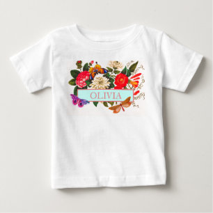 T-Shirt VOOR BABY GIRLS DIY NAME JAPANESE FLOWERS