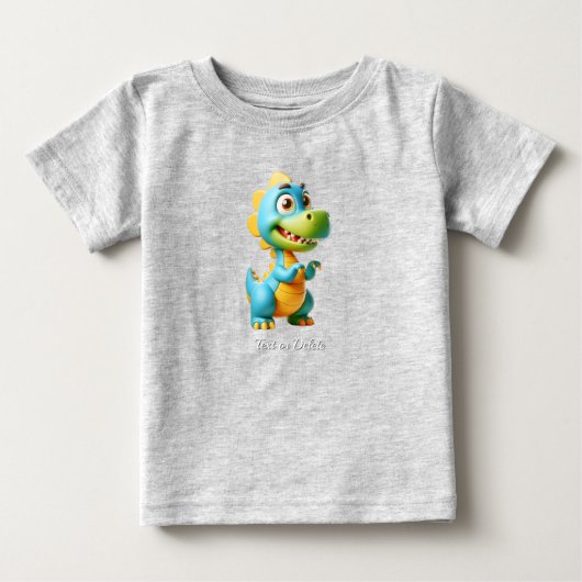 T-shirt voor baby met cute dinosaurus (Voorkant)
