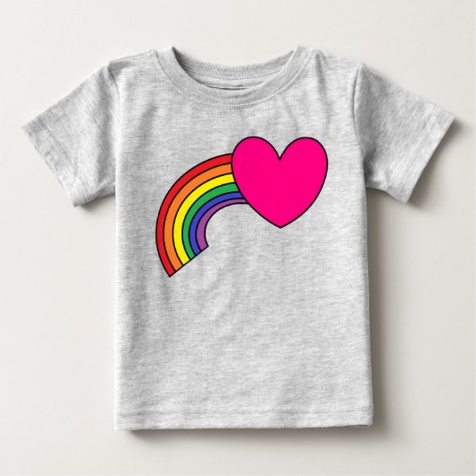 T-shirt voor Baby met ontwerp voor regenboog en ha (Voorkant)