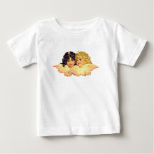 T-SHIRT VOOR BABY MET ZUSTERENGELEN EN AANDACHTIGE