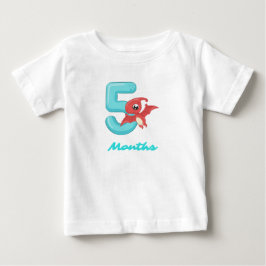 T-shirt voor baby's met vijf maanden oude dinosaur