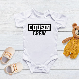 T-shirt voor baby's van Cousin Crew in zwart en wi