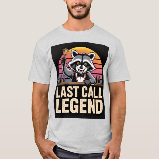 T-shirt voor bartender met legende wasbeer Laatste (Voorkant)