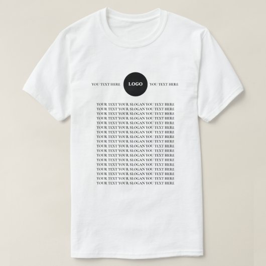 T-shirt voor bedrijven met aangepaste logotekst (Design voorkant)