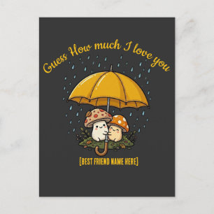 T-shirt voor Beste Vriendendag: Cute Mushroom Umbr Briefkaart