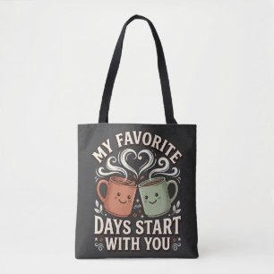 T-shirt voor Beste Vriendendag: Leuke koffie-match Tote Bag