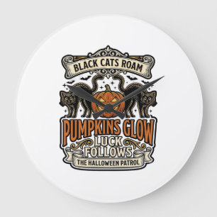 T-shirt voor beveiligingsbeambte Halloween met zwa Grote Klok
