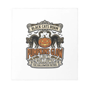 T-Shirt voor beveiligingsbeambte Halloween met zwa Notitieblok