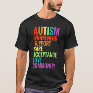 T-shirt voor bewustwording van autisme Steun Zorg 