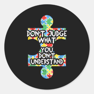 T-shirt voor bewustzijn van autisme Cadeau voor le Ronde Sticker