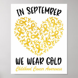 T-shirt voor bewustzijn van kanker bij kinderen In Poster