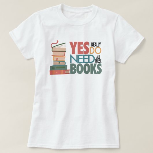 T-shirt voor boek- en leesliefde (Design voorkant)
