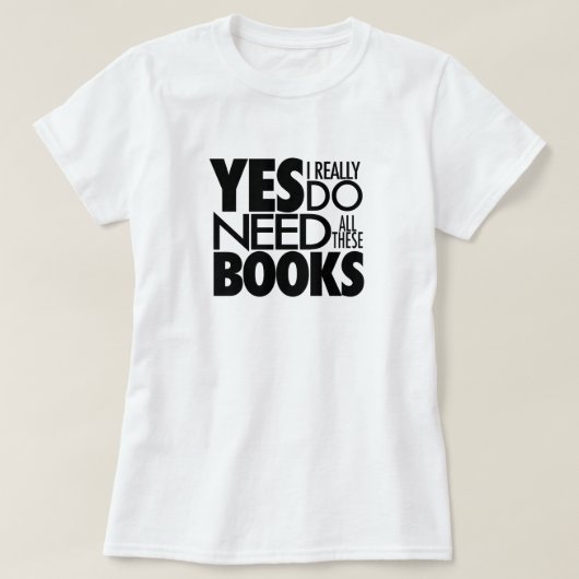 T-shirt voor boek- en leesliefde (Design voorkant)