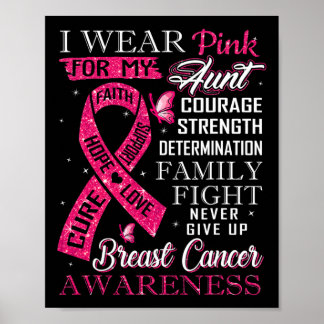T-shirt voor borstkanker dat ik roze voor mijn avo poster