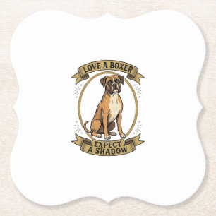 T-shirt voor Boxer-hondliefhebbers Vintage-gravure Kartonnen Onderzetters