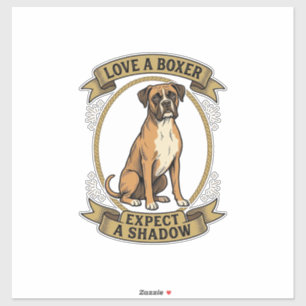 T-shirt voor Boxer-hondliefhebbers Vintage-gravure Sticker