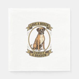 T-Shirt voor Boxerhondliefhebbers Vintage Gravure  Servet