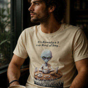 T-shirt voor buitenaardse koffieliefhebber