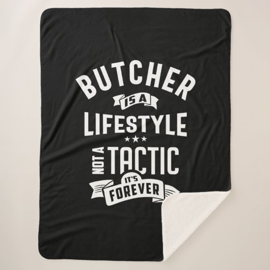 T-shirt voor butcher-functieteken voor Mannen vrou Sherpa Deken (Voorkant)