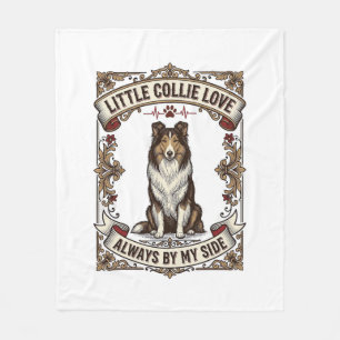 T-shirt voor Collie-hondenliefhebbers met vintage Fleece Deken