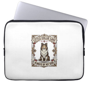 T-shirt voor Collie-hondliefhebbers met vintage gr Laptop Sleeve