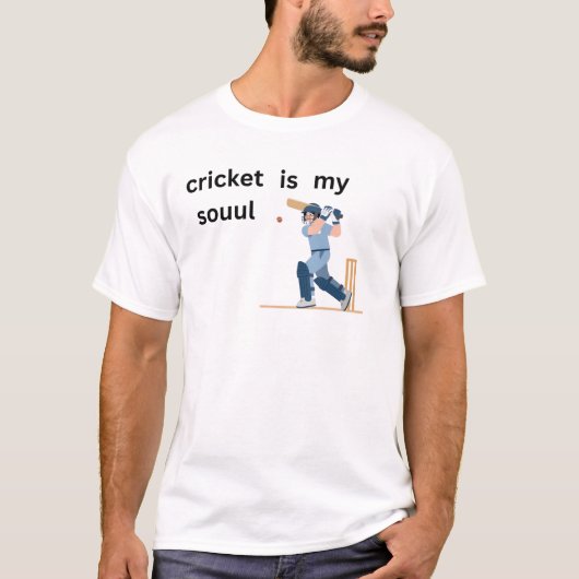 T-shirt voor cricketliefhebbers (Voorkant)