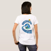 T-shirt (voor dames): Basic, we zijn overal (Achterkant volledig)