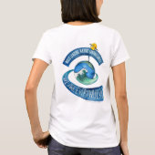 T-shirt (voor dames): Basic, we zijn overal (Achterkant)