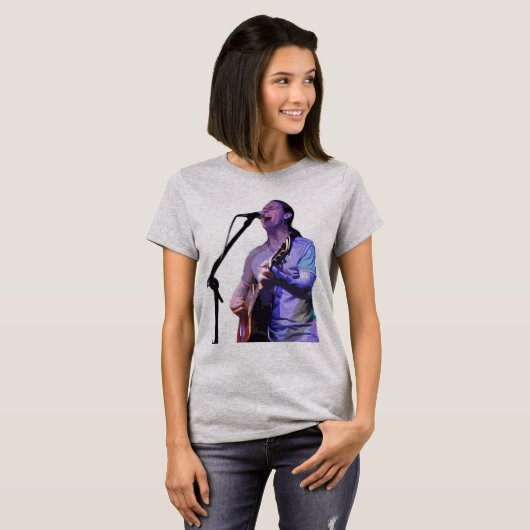 T-shirt voor dames - James Hartsoe zingt (Voorkant volledig)