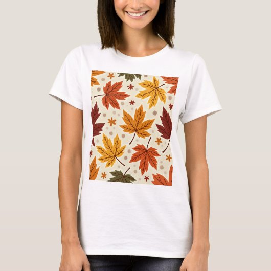 T-shirt voor dames met een herfstgevoel (Voorkant)