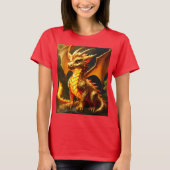 T-shirt voor dames met Fluffy Gold en Fire Dragon (Voorkant)