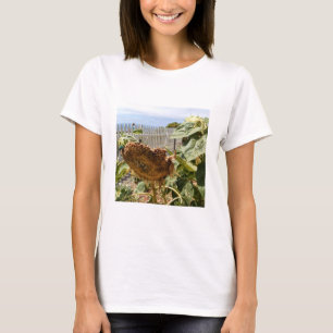 T-shirt voor dames met foto van zonnebloem