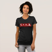 T-shirt voor dames STAB Splatter - zwart (Voorkant volledig)