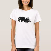 T-shirt voor dames zwarte kat (Voorkant)