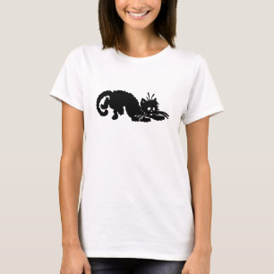 T-shirt voor dames zwarte kat