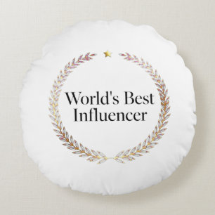 T-Shirt voor de Beste Influencer ter Wereld - Grap Rond Kussen