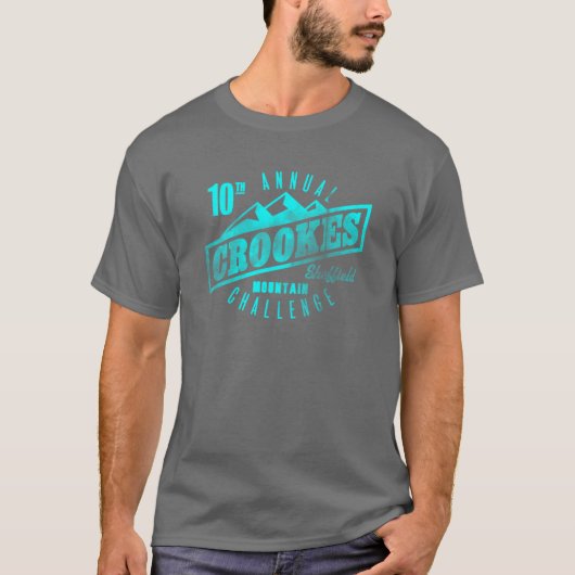 T-shirt voor de Crookes Mountain Challenge in Dark (Voorkant)