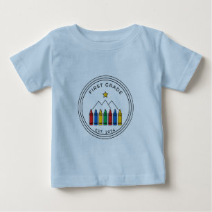 T-shirt voor de eerste klas Ontwerp van krijtjes