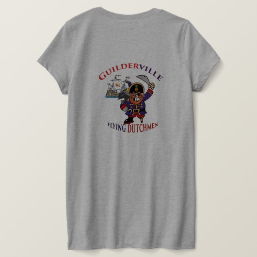 T-shirt voor de nekhals van vrouwen (Design achterkant)