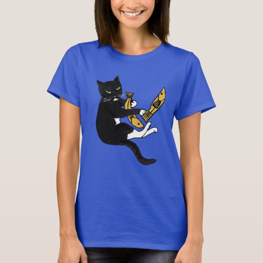 T-shirt voor de zwarte en witte kattenvisserij (Voorkant)