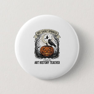 T-shirt voor docent kunstgeschiedenis met griezeli ronde button 5,7 cm