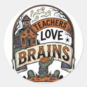T-shirt voor docenten Halloween Docenten houden va Ronde Sticker