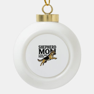 T-shirt voor Duitse Herdershond Moeder Vintage Gra Keramische Bal Ornament