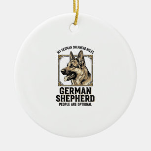 T-shirt voor Duitse Herdershonden voor hondenliefh Keramisch Ornament