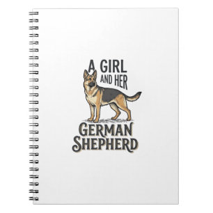T-shirt voor Duitse Herdersmeisjes Vintage Ontwerp Notitieboek