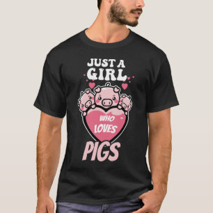 T-shirt voor een meisje dat varkens leuk vindt-
