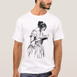 T-shirt voor een vrouw in  kleding die aan het lez