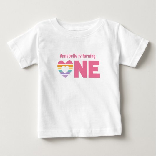 T-shirt voor eerste verjaardag met Hart (Voorkant)