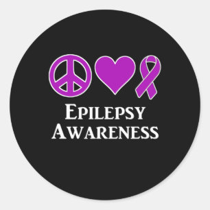 T-shirt voor epilepsiebewustzijn en -steun  ronde sticker